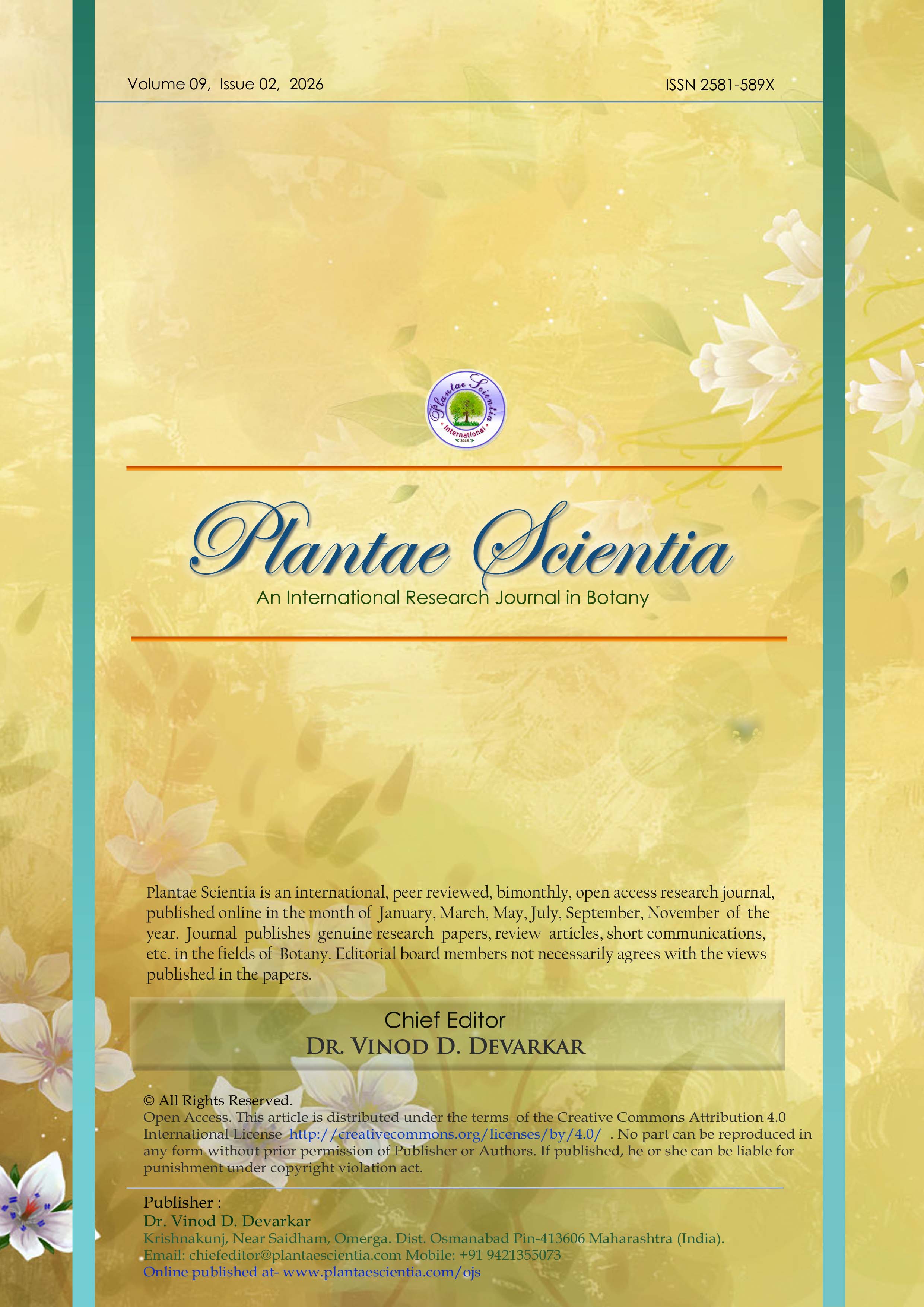 					View Vol. 9 No. 2 (2026): Plantae Scientia
				